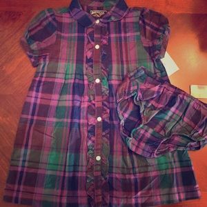 NWT Little girls collared dress set, Size 24 mos